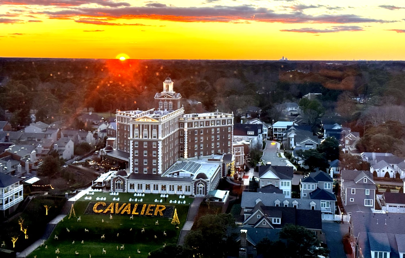 Virginia Beach Cavalier Hotel at sunset